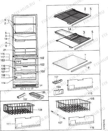 Взрыв-схема холодильника Electrolux ER3408B - Схема узла Section 2