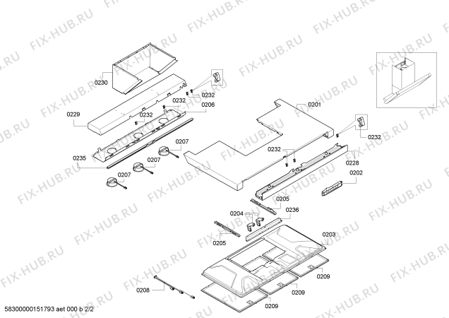 Взрыв-схема вытяжки Bosch DWK09E650 - Схема узла 02