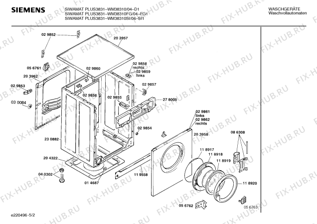 Схема №3 WM38310FG SIWAMAT PLUS 3831 с изображением Панель управления для стиралки Siemens 00270516