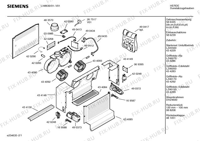 Схема №2 LI48631 с изображением Инструкция по установке/монтажу для вентиляции Siemens 00586239