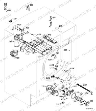 Взрыв-схема стиральной машины Rex Electrolux LI1400JE - Схема узла Hydraulic System 272