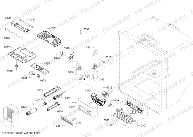 Схема №5 B22FT80SNS с изображением Винт для холодильника Bosch 00631998