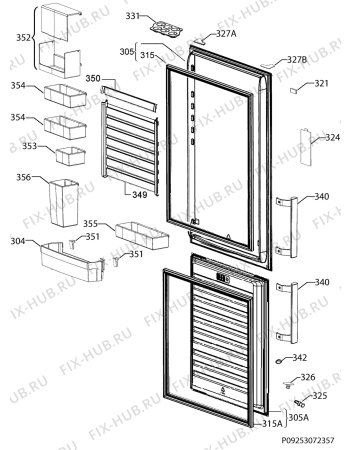 Взрыв-схема холодильника Aeg RCB53724MX - Схема узла Door