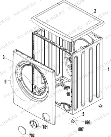 Взрыв-схема стиральной машины Korting WK6122 (516739, CM1042CR1) - Схема узла 02