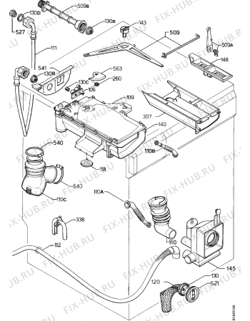 Взрыв-схема стиральной машины Electrolux EW1244F - Схема узла Hydraulic System 272