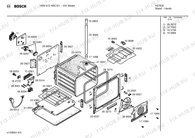 Взрыв-схема плиты (духовки) Bosch HSN672NSC - Схема узла 04