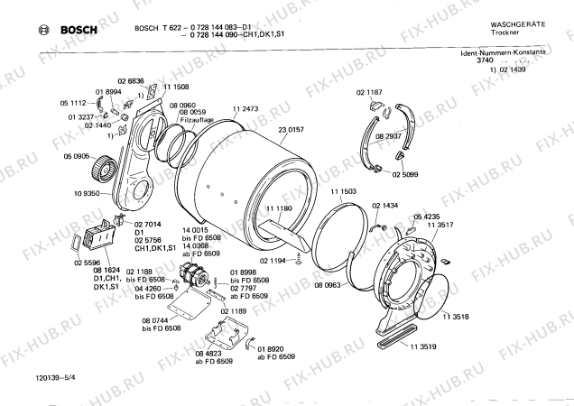 Схема №3 WMT6262 с изображением Переключатель для сушилки Bosch 00055016