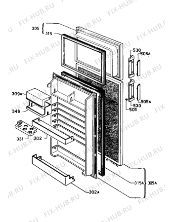 Взрыв-схема холодильника Zoppas P17/2A - Схема узла Refrigerator door