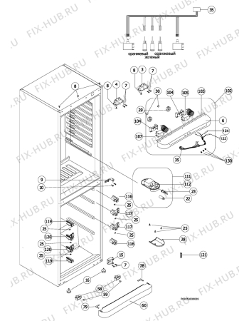 Взрыв-схема холодильника Electrolux ERB37090W - Схема узла Housing, inner