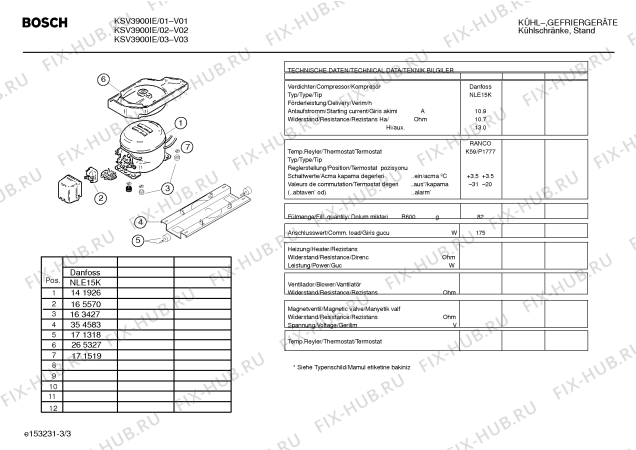 Взрыв-схема холодильника Bosch KSV3900IE - Схема узла 03