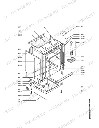 Взрыв-схема посудомоечной машины Aeg FAV40360IW - Схема узла Housing 001