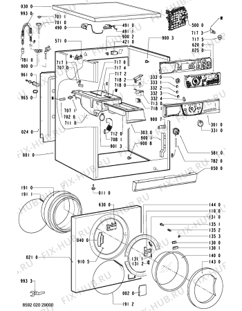 Схема №1 AWM 8105/4 с изображением Резервуар для стиралки Whirlpool 481241818369