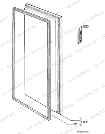 Взрыв-схема холодильника Privileg 041924 2 /4513 - Схема узла Door 003