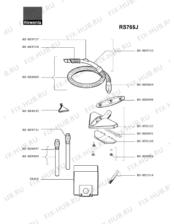 Взрыв-схема пылесоса Rowenta RS765J - Схема узла RS765JFR.__2