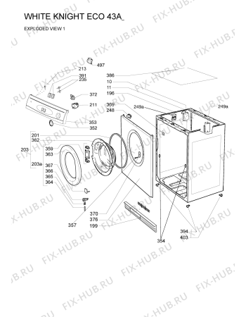 Схема №4 020743A15072 ECO43A с изображением Обшивка для сушильной машины Whirlpool 482000014605