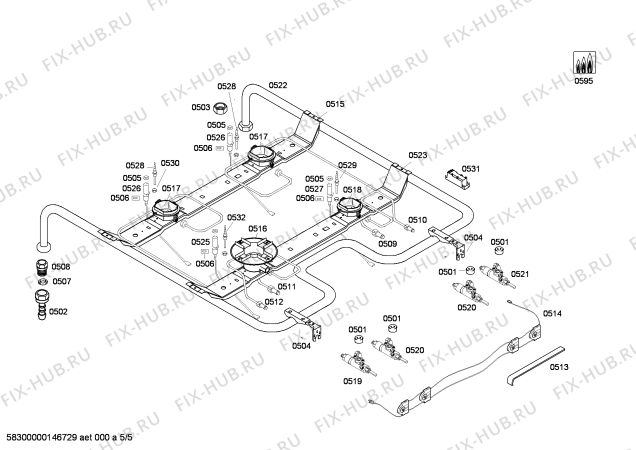 Схема №1 HGG24W225M с изображением Столешница для электропечи Bosch 00247587