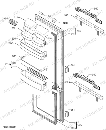 Взрыв-схема холодильника Kuppersbusch IKEF3084Z3 - Схема узла Door 003