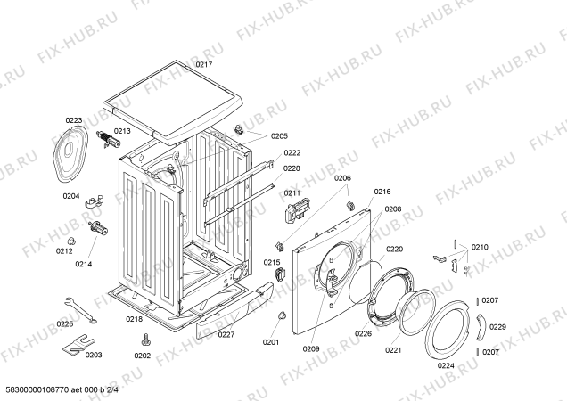 Взрыв-схема стиральной машины Siemens WXLM1460FE Siwamat XLM 1460 - Схема узла 02