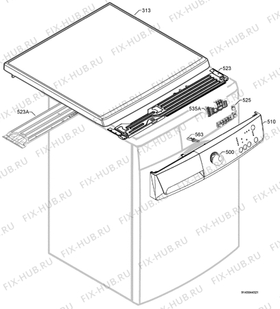 Взрыв-схема стиральной машины Zanussi ZWG5165 - Схема узла Command panel 037