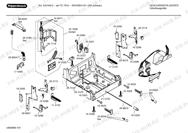 Взрыв-схема посудомоечной машины Kueppersbusch SRVKBH1 - Схема узла 05