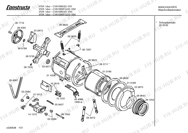 Схема №3 CV61000/23 Constructa VIVA DUO с изображением Панель управления для стиралки Bosch 00299919