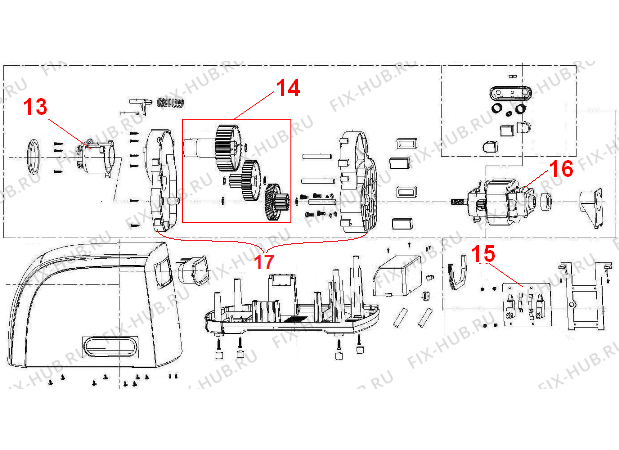 Взрыв-схема мясорубки Gorenje MG2000TJW (294569, LW6120) - Схема узла 02