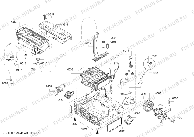 Схема №5 WT44W5V0 iQ 700 selfCleaning condenser с изображением Металло-бумажный конденсатор для электросушки Bosch 00630596