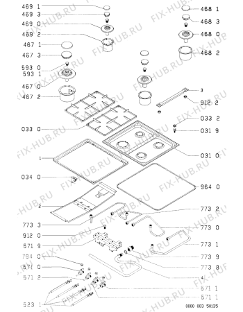 Схема №1 AKG 042/TF/03 с изображением Пламярассекатель для плиты (духовки) Whirlpool 481936078367