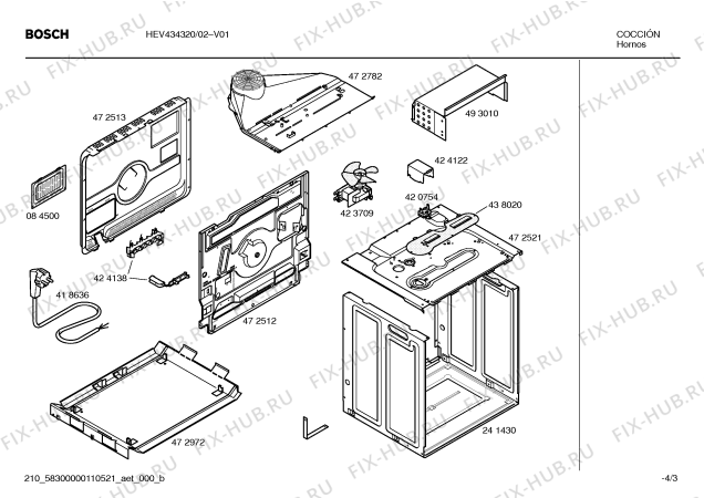 Схема №1 HEV434320 с изображением Инструкция по эксплуатации для плиты (духовки) Bosch 00691230