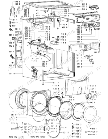 Схема №1 AWM 8900-D с изображением Клавиша для стиралки Whirlpool 481241028964