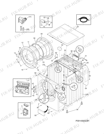 Взрыв-схема стиральной машины Rex Electrolux RWFB11410W - Схема узла Housing 001