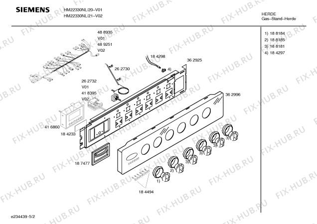 Схема №4 HM22330NL Siemens с изображением Инструкция по эксплуатации для плиты (духовки) Siemens 00583708