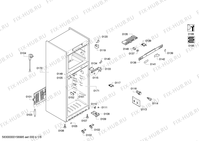 Схема №4 KDN46AI15N с изображением Ручка для холодильной камеры Bosch 00618650
