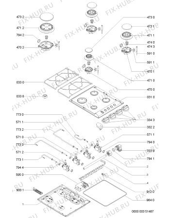 Схема №1 AKL700/JA с изображением Затычка для плиты (духовки) Whirlpool 481244038836