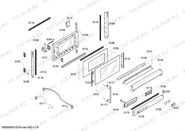 Схема №4 ED220610 с изображением Планка для духового шкафа Bosch 00218829