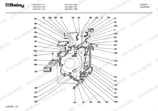 Взрыв-схема стиральной машины Balay T5612300 - Схема узла 02