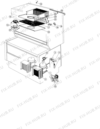 Взрыв-схема холодильника Electrolux SAMBA125AN - Схема узла Functional parts