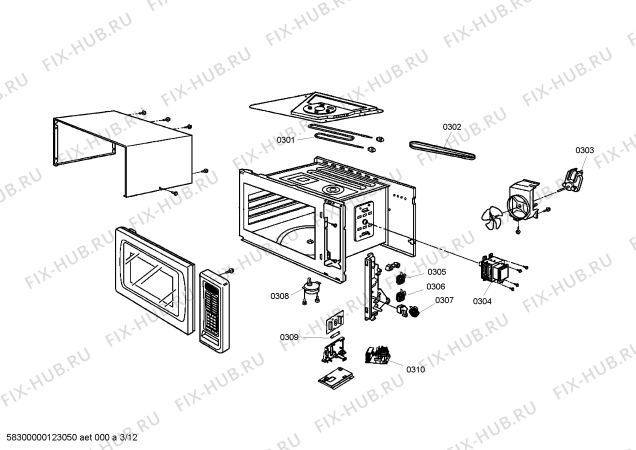 Схема №3 MEW301ES с изображением Панель для плиты (духовки) Bosch 00478428