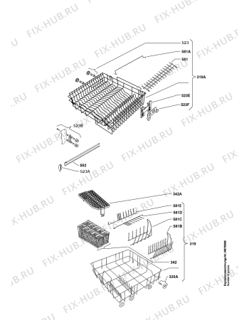 Схема №1 MATURA SILENTIC9080I с изображением Ящик (корзина) для посудомоечной машины Aeg 8996464034850