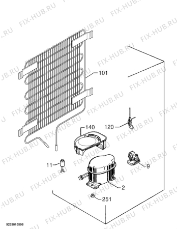 Взрыв-схема холодильника Aeg Electrolux S70170TK38 - Схема узла Cooling system 017