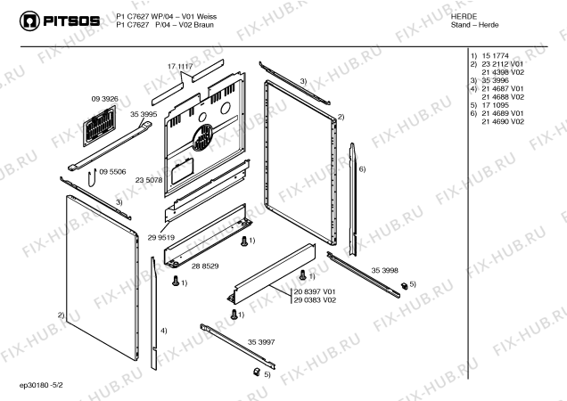 Схема №3 P1HCB45520 с изображением Стеклокерамика для плиты (духовки) Bosch 00235081