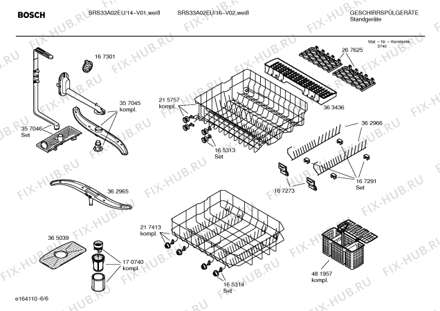 Схема №4 SRS33A02EU с изображением Инструкция по эксплуатации для посудомойки Bosch 00582889