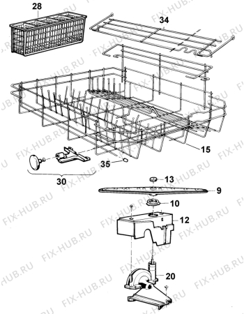 Взрыв-схема посудомоечной машины Arthurmartinelux ASF222 - Схема узла Baskets, tubes 061