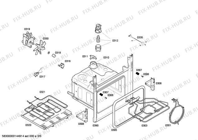 Взрыв-схема плиты (духовки) Siemens HB43AB551F horno.siemens.3D.indp.S5a.E0_CF_E.inox - Схема узла 03