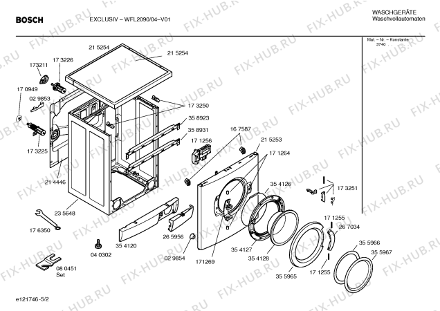 Схема №3 WFL2481DN Exclusiv Maxx 1200 с изображением Ручка для стиральной машины Bosch 00267681