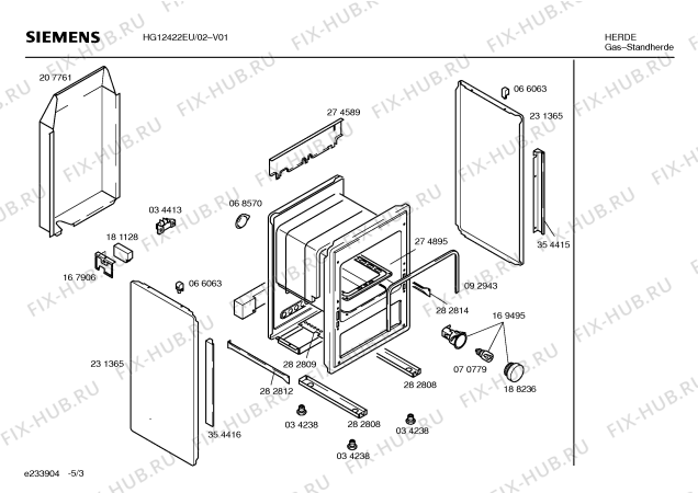 Схема №4 HG12422EU с изображением Панель для плиты (духовки) Siemens 00363250