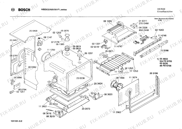 Взрыв-схема плиты (духовки) Bosch HBE632A69 - Схема узла 02