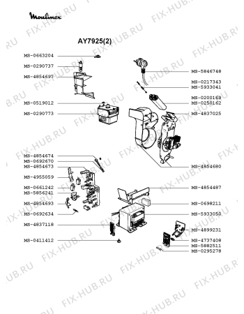 Взрыв-схема микроволновой печи Moulinex AY7925(2) - Схема узла OP002292.0P4