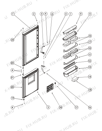 Взрыв-схема холодильника Indesit C240SLZ (F028635) - Схема узла