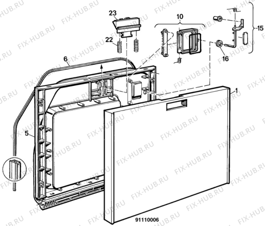 Взрыв-схема посудомоечной машины Electrolux ESF219 - Схема узла W20 Door